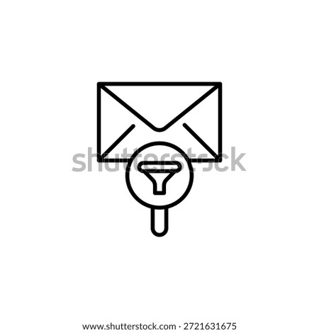 Email Filter Outline Icon For Inbox Management Process