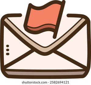 Email flag vector doodle illustration and graphic
