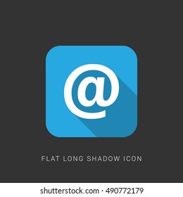 Email Flat blue long shadow Icon / Logo Design