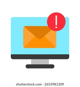 Email flat color, mini illustration icon. use for modern concept, print, UI, UX kit, web and app development. Vector related to remote working, work from home.