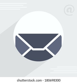 Email flat design blue style icon minimalism concept illustration