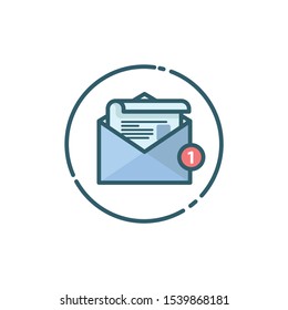 email flat design icon ilustration. conceptual design, for sitcker, web landing page and more