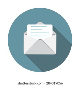 E-Mail Flat Icon with Long Shadow, Vector Illustration Eps10
