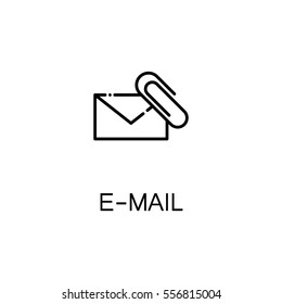 E-mail flat icon. Single high quality outline symbol of mail for web design or mobile app. Thin line signs of interface for design logo, visit card, etc. Outline pictogram of E-mail