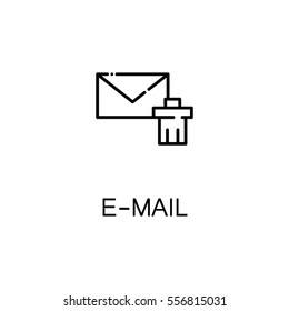 E-mail flat icon. Single high quality outline symbol of mail for web design or mobile app. Thin line signs of interface for design logo, visit card, etc. Outline pictogram of E-mail