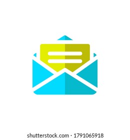 Email flat icon. Symbol vector on white background.