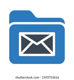 email folder vector glyph color icon 