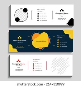  Email footer design or Email signature with premium template and premium vector professional Facebook banner and personal social media cover