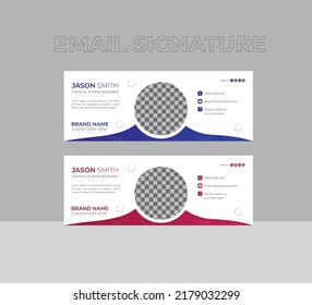Email footer and email signature template or  personal social media cover design