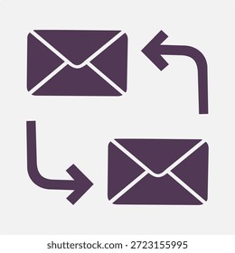 Ícone Plano de Círculo de Encaminhamento de Email