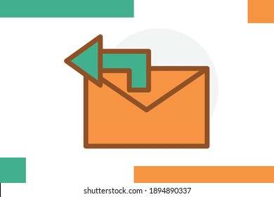 
Email forward icon colored line symbol. Premium quality isolated email element. 
