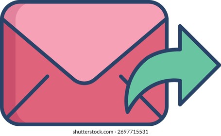 email forward linear color icon design