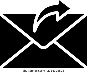 Icono de reenvío de correo electrónico: sobre con símbolo de flecha
