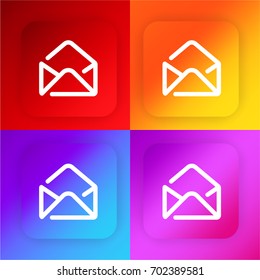 Email four color gradient app icon set