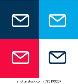 Email four color material and minimal icon logo set in red and blue