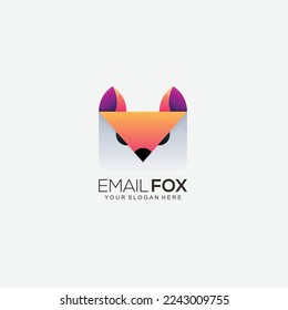 diseño de iconos de color de degradado del logotipo de zorro de correo electrónico