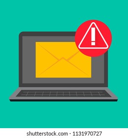 email fraud alert concept, vector illustration