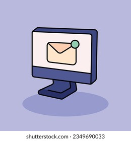 Ilustración del icono de la caricatura vectorial libre de correo electrónico. Concepto de icono del espacio de coworking aislado . estilo de dibujos animados planos