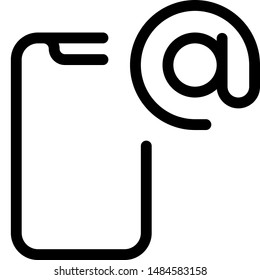 Email function with at sign symbol in smarphone