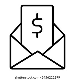 Icono de línea de Vector de Email Funds