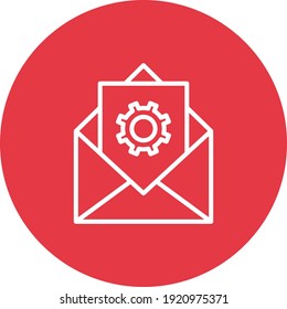 Imagen vectorial de icono de correo electrónico, engranaje y soporte. También se puede utilizar para la asistencia al cliente. Idóneo para aplicaciones web, aplicaciones móviles y medios impresos.