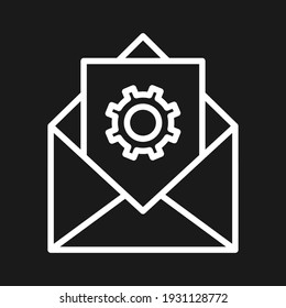 Imagen vectorial de icono de correo electrónico, engranaje y soporte. También se puede utilizar para la asistencia al cliente. Idóneo para aplicaciones web, aplicaciones móviles y medios impresos.