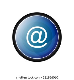 Email glossy vector icon, button