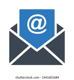 email glyph color vector icon
