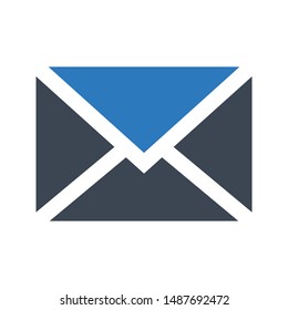 email glyph colour vector icon
