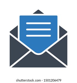 email glyph colour vector icon