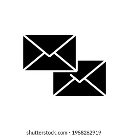 Email glyph icon. Contact us. Support service. Thin line customizable illustration. Contour symbol. Vector isolated outline drawing.