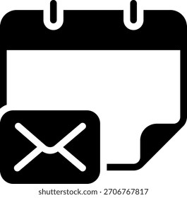 Vector de ilustración de icono de glifo de correo electrónico
