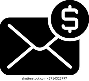 Vector de ilustración de icono de glifo de correo electrónico