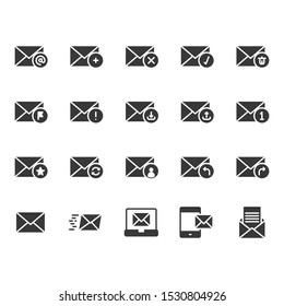 Email in glyph icon set