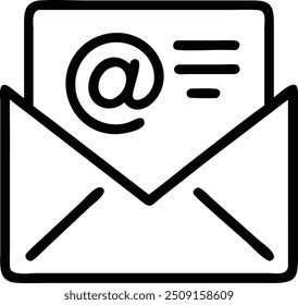 Email Glyph Icon Vector for Communication and Digital Design Projects