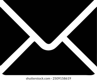 Email Glyph Icon Vector for Communication and Digital Design Projects