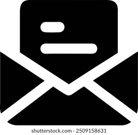 Email Glyph Icon Vector for Communication and Digital Design Projects