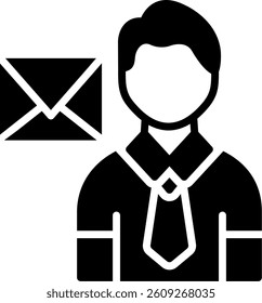 Email Glyph Icon Vector Design