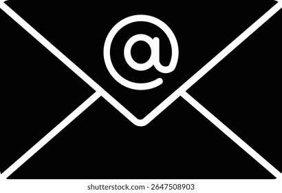 Diseño de íconos de Vector de glifo de correo electrónico