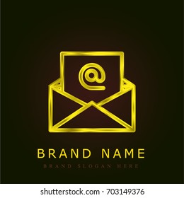 Email golden metallic logo