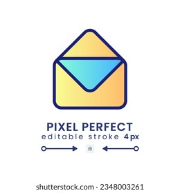 E-Mail-Farbverlauf füllen Desktop-Symbol. Nachrichten empfangen. Online-Kommunikation. Digitaler Service. Pixel perfekt 128x128, Umriss 4px. Modernes, bunter lineares Symbol. Vektor-isoliertes bearbeitbares RGB-Element