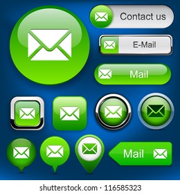 E-Mail green design elements for website or app. Vector eps10.