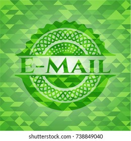 Email green emblem with mosaic background