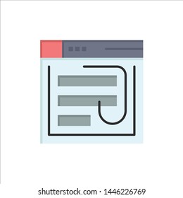 Email, Hack, Internet, Password, Phishing, Web, Website  Flat Color Icon. Vector icon banner Template