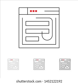 Email, Hack, Internet, Password, Phishing, Web, Website Bold and thin black line icon set