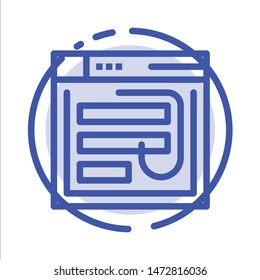 Email, Hack, Internet, Password, Phishing, Web, Website Blue Dotted Line Line Icon
