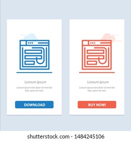 Email, Hack, Internet, Password, Phishing, Web, Website  Blue and Red Download and Buy Now web Widget Card Template. Vector Icon Template background