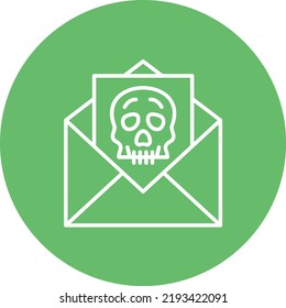 Imagen vectorial de icono de círculo de línea hackeada por correo electrónico. También se puede usar para aplicaciones web, aplicaciones móviles y medios impresos.
