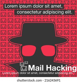 E-mail hacker vector poster.