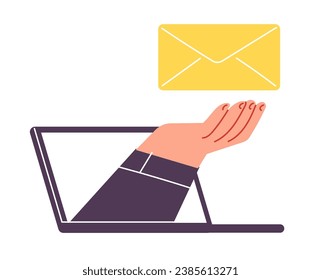 Mano de correo electrónico contiene la carta de correo electrónico